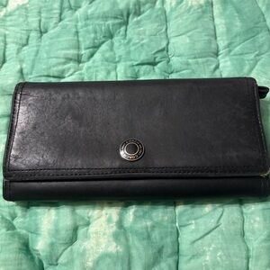 Coach Black Leather Clutch Wallet